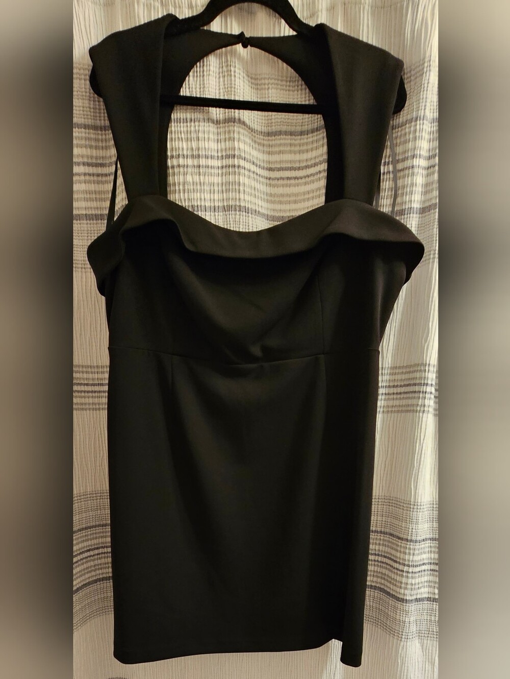 BCBG Black Wide Strap & Square Neckline Mini Dress